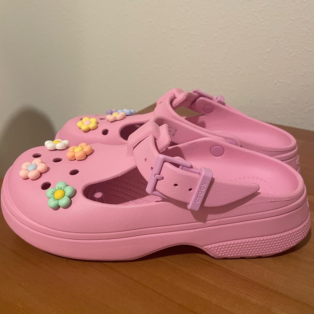 CROCS Classic Mary Jane Clogs in Light Pink